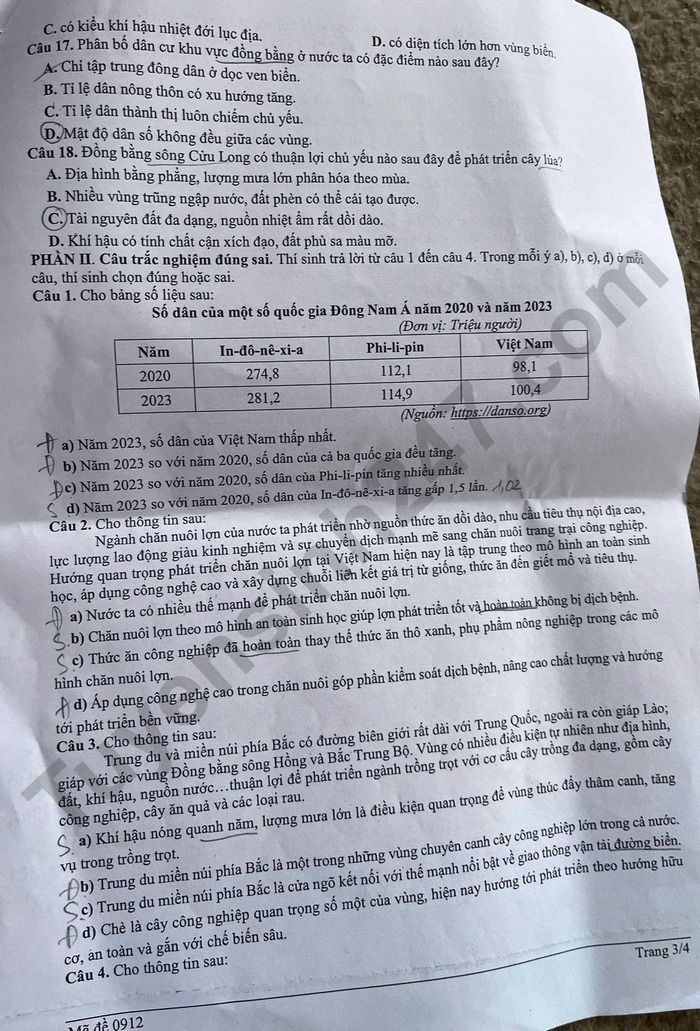 De thi thu tot nghiep THPT 2026 lan 1 mon Dia - So GD Son La