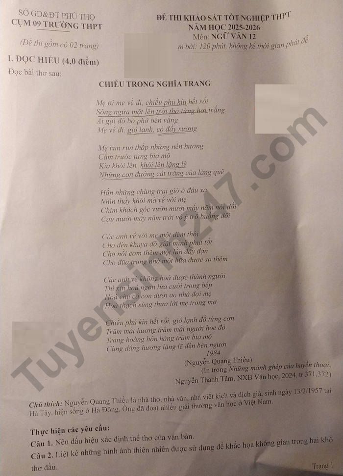 De thi thu tot nghiep THPT 2026 mon Van - cum 09 truong THPT Phu Tho