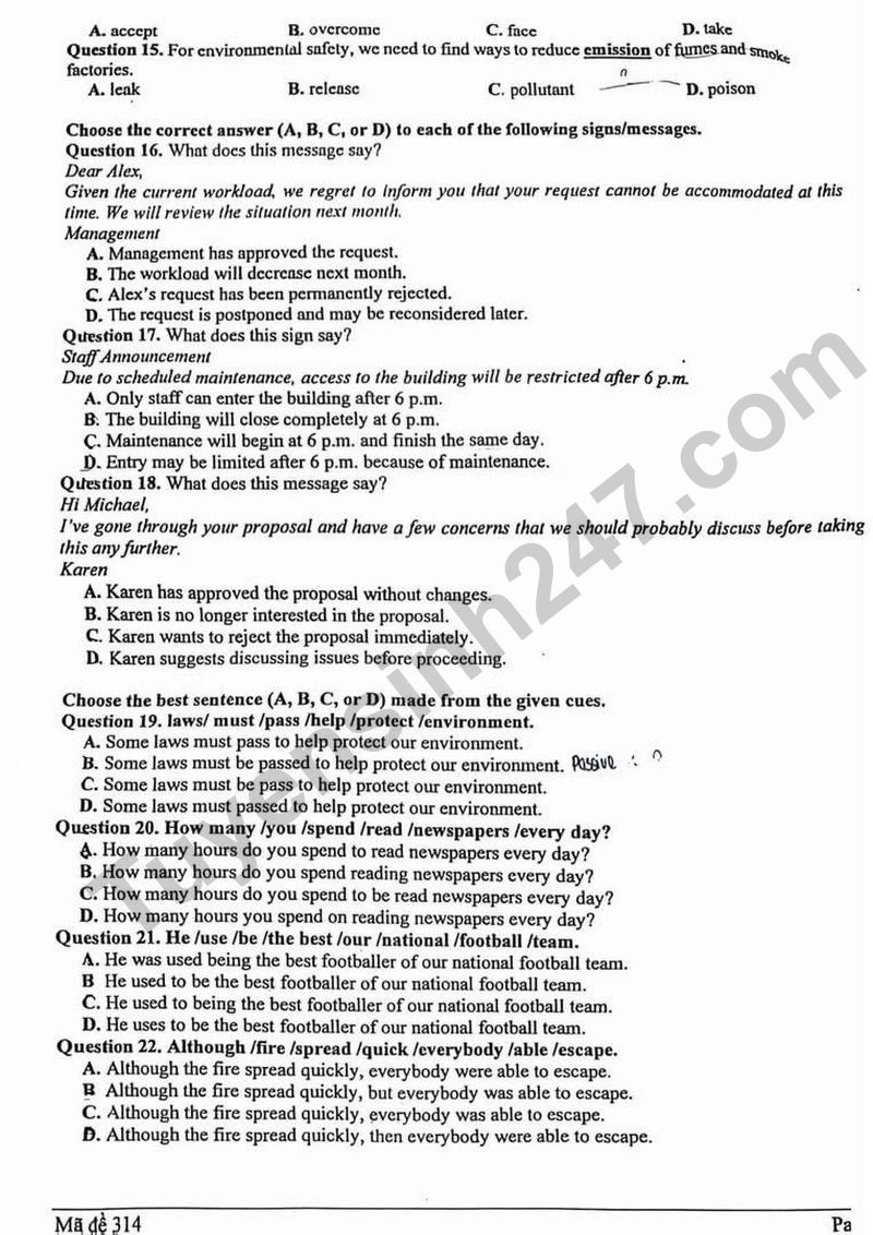 De thi thu lop 10 mon tieng Anh Truong THPT Chuyen DH Su pham Ha Noi nam 2026