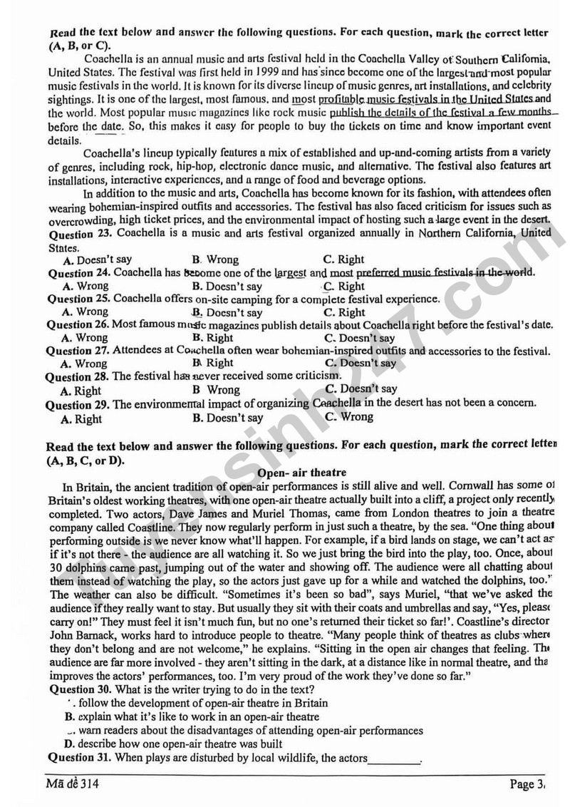 De thi thu lop 10 mon tieng Anh Truong THPT Chuyen DH Su pham Ha Noi nam 2026