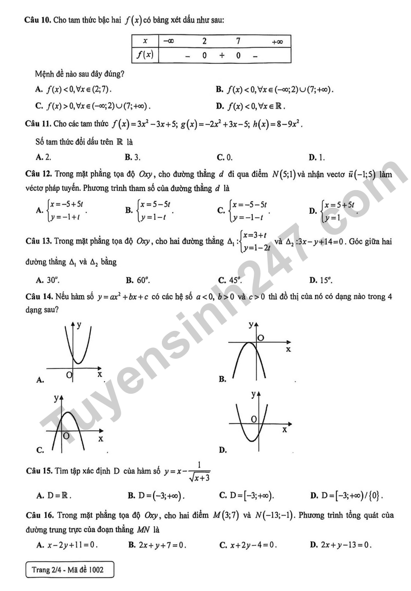 De giua hoc ky 2 Toan 10 THPT Phan Dinh Phung nam 2026