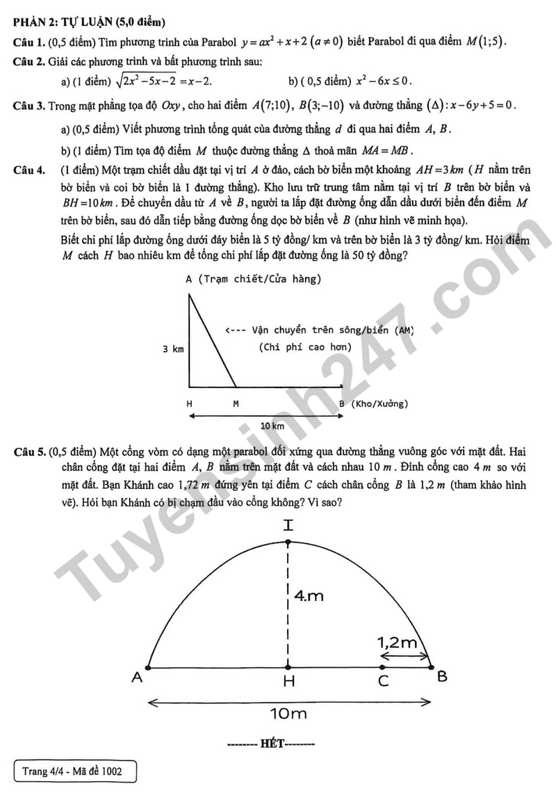 De giua hoc ky 2 Toan 10 THPT Phan Dinh Phung nam 2026