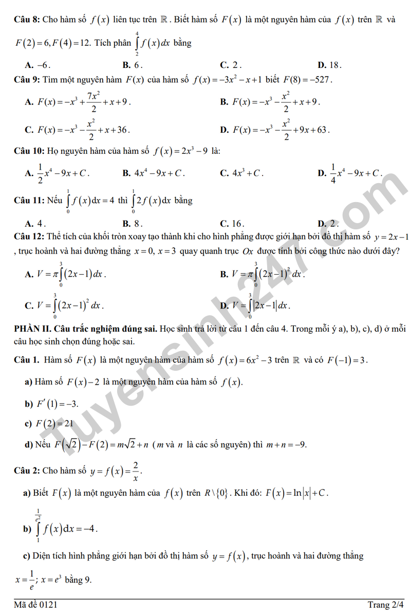 De giua ky 2 Toan 12 truong THPT Tran Quoc Tuan nam 2026 (Co dap an)