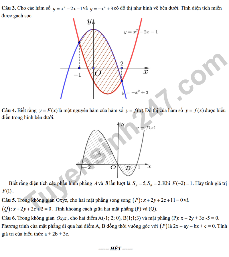 De giua ki 2 Toan 12 truong THPT Le Hong Phong 1 nam 2026 (Co dap an)