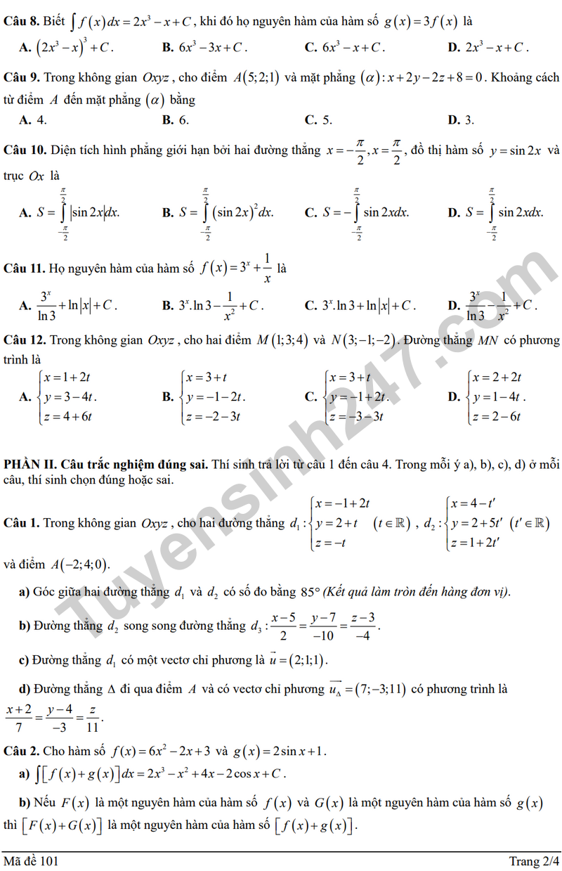 De giua hoc ki 2 Toan 12 truong THPT Mac Dinh Chi nam 2026 (Co dap an)