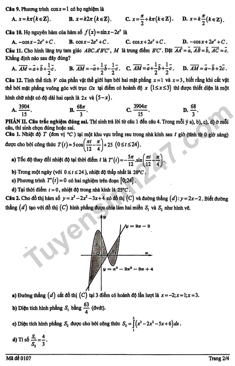 De giua hoc ki 2 Toan 12 truong THPT Phan Huy Chu nam 2026