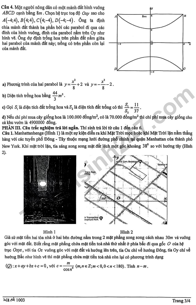 De giua ki 2 Toan 12 truong THPT B Tran Hung Dao nam 2026