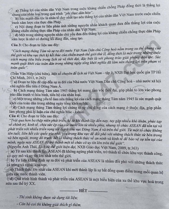 De thi thu tot nghiep THPT 2026 So GD Hung Yen lan 1 - mon Su