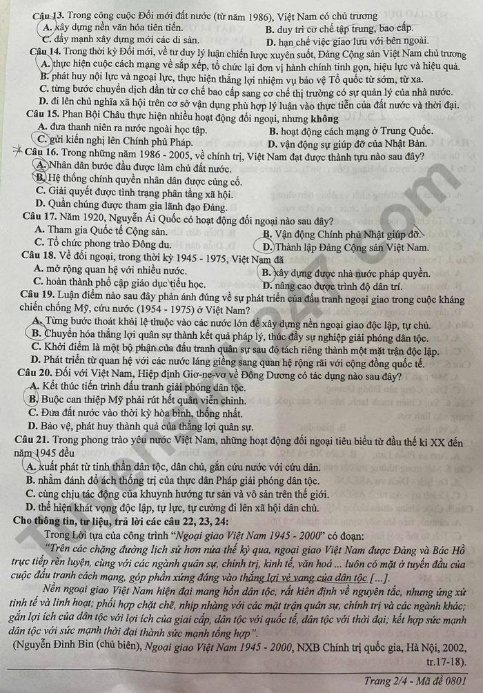 De thi thu mon Su TN THPT 2026 - So GD Ninh Binh (lan 2)