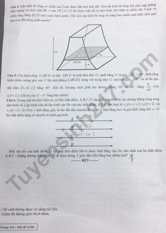 De thi thu tot nghiep THPT 2026 mon Toan - So GDDT Lao Cai