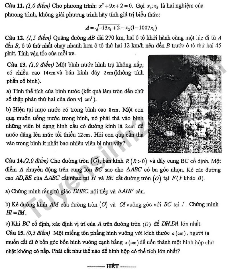 De giua hoc ki 2 Toan 9 truong THCS Quang Trung nam 2026