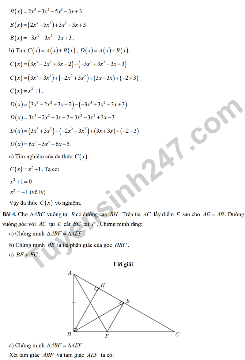 De giua hoc ky 2 Toan 7 truong THCS Nguyen Trai – Ha Noi nam 2026 (Co dap an)