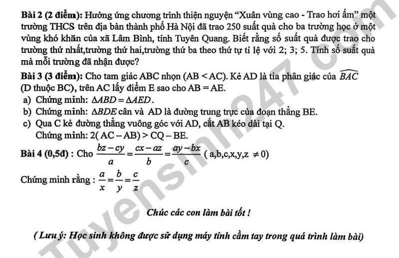 De giua ky 2 Toan 7 truong THCS Nguyen Truong To nam 2026