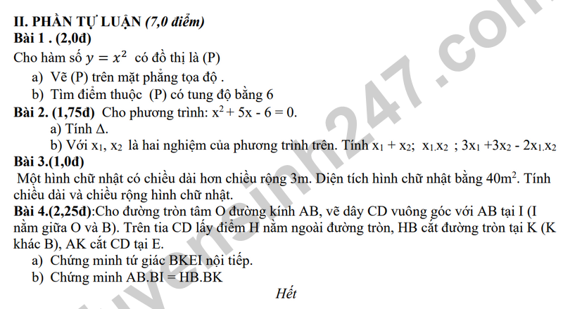 De giua ky 2 Toan 9 truong THCS Que Thuan nam 2026 (Co dap an)
