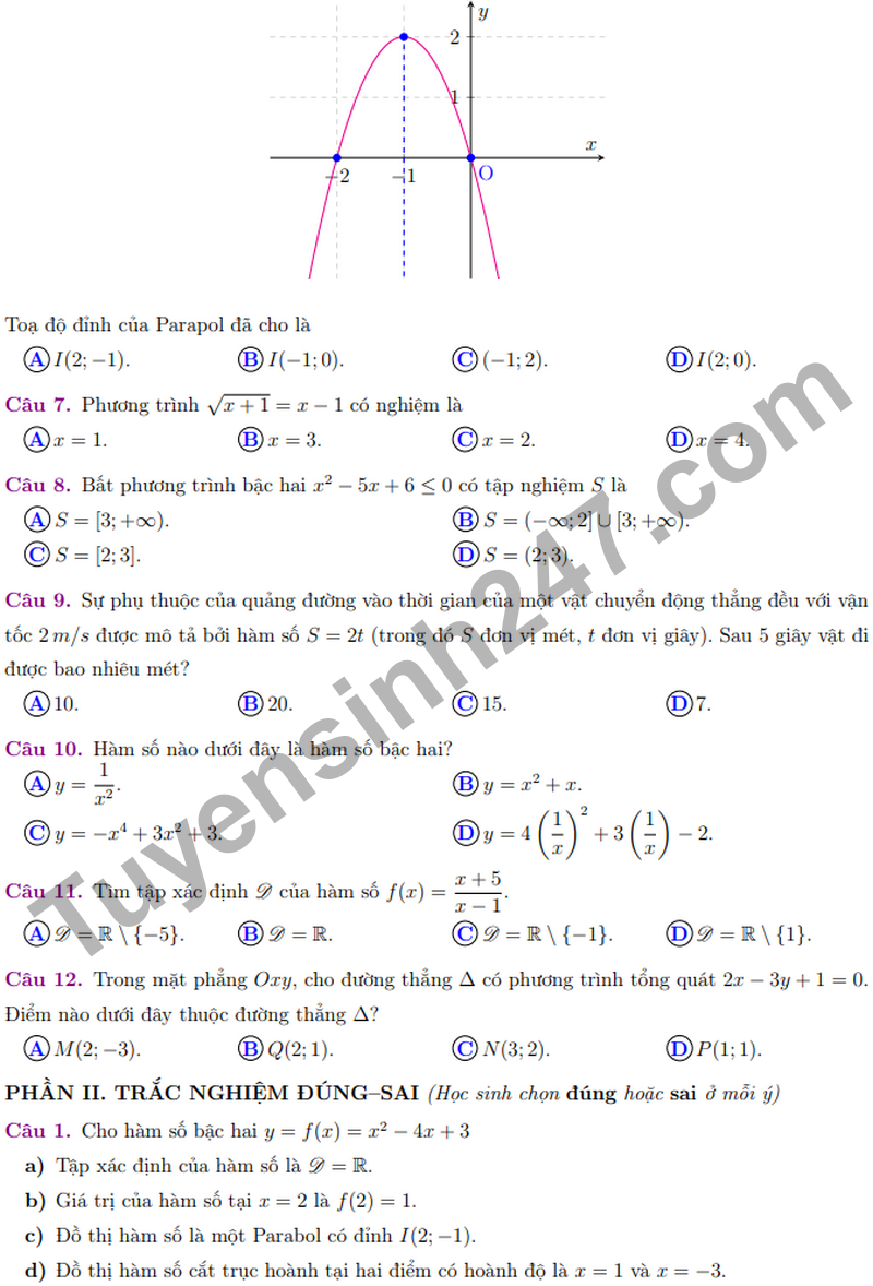 De giua ki 2 Toan 10 truong THPT Le Quy Don nam 2026 (Co dap an)