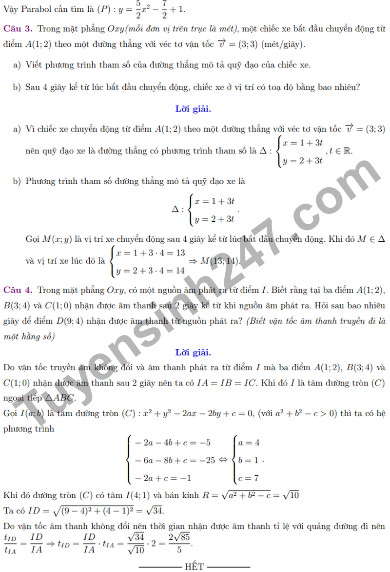 De giua ki 2 Toan 10 truong THPT Le Quy Don nam 2026 (Co dap an)