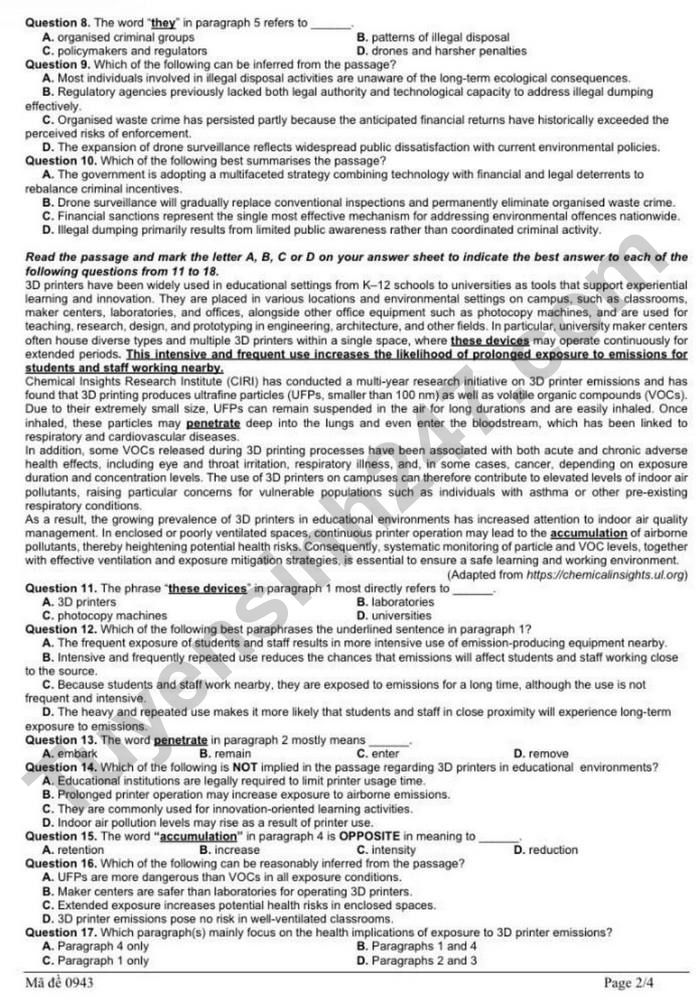 De thi thu tot nghiep THPT 2026 mon Anh - So GD Lao Cai