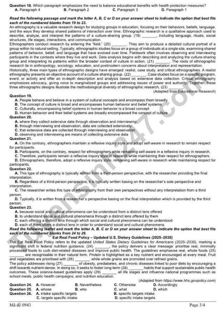 De thi thu tot nghiep THPT 2026 mon Anh - So GD Lao Cai