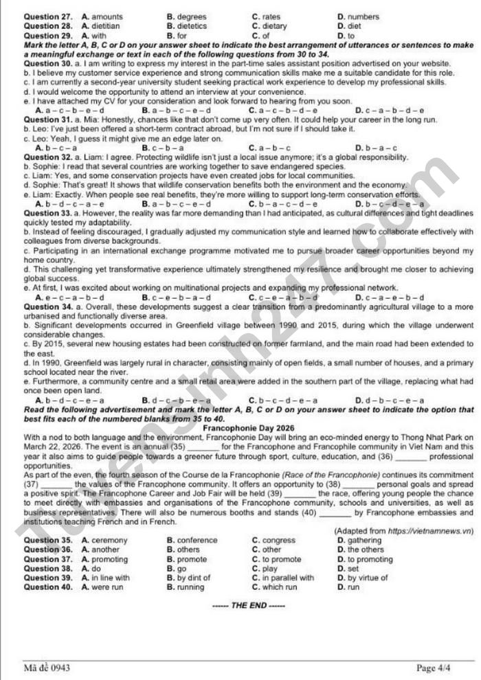 De thi thu tot nghiep THPT 2026 mon Anh - So GD Lao Cai