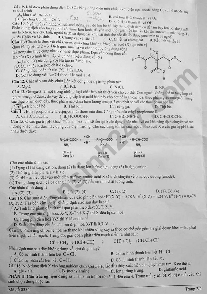 De thi thu tot nghiep THPT 2026 So GDDT Lao Cai - mon Hoa