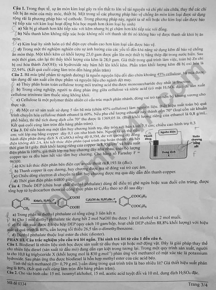 De thi thu tot nghiep THPT 2026 So GDDT Lao Cai - mon Hoa