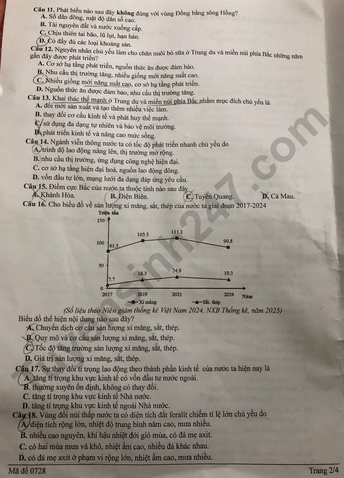 De thi thu mon Dia tot nghiep THPT 2026 - So GD Lao Cai