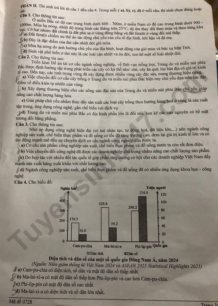 De thi thu mon Dia tot nghiep THPT 2026 - So GD Lao Cai