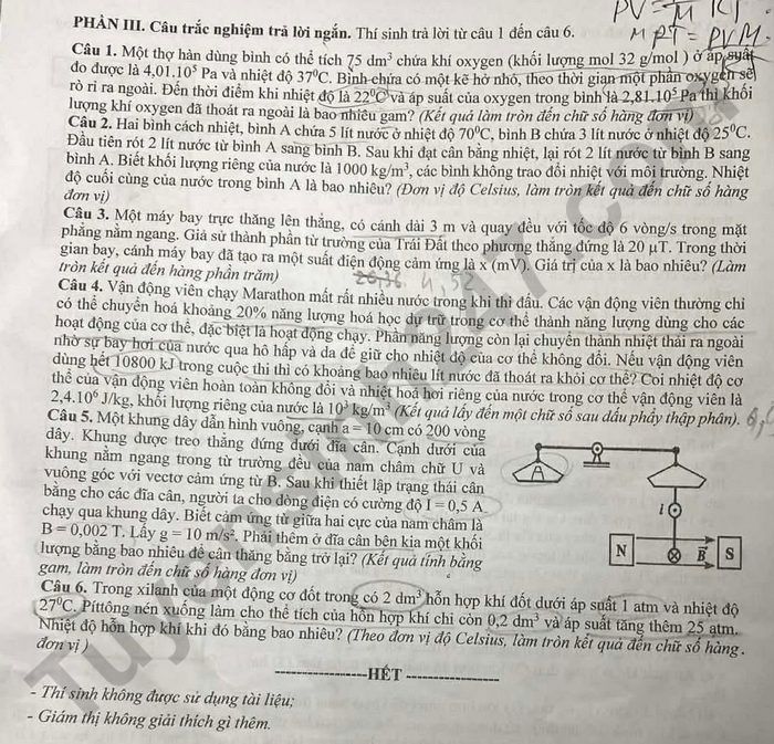 De thi thu tot nghiep THPT mon Ly 2026 - Lao Cai