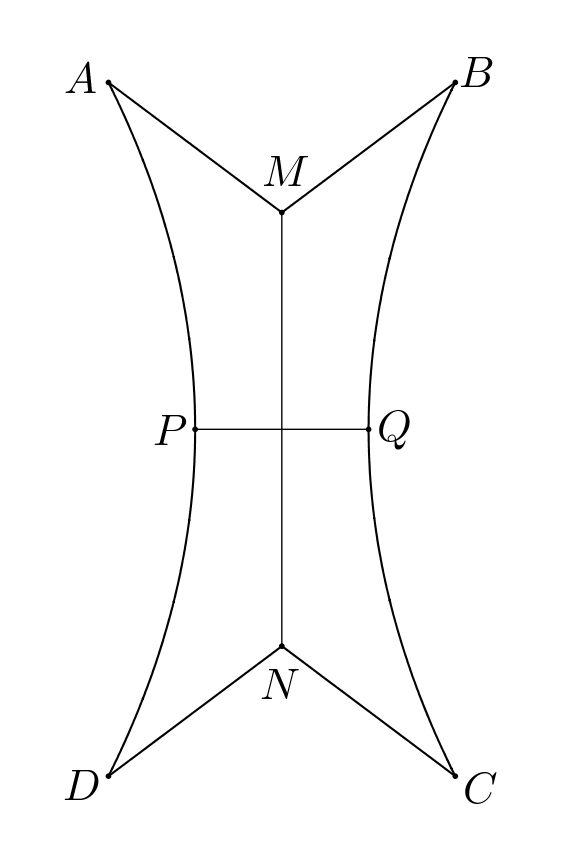 A black and white drawing of a curved object
Description automatically generated