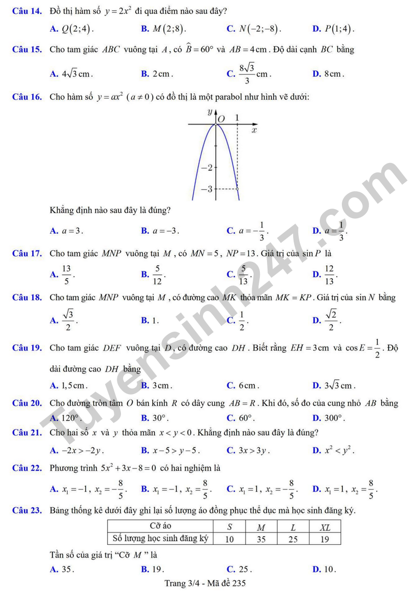 De khao sat Toan 9 lan 3 nam 2025 - 2026 truong TH&THCS Lam Thao – Bac Ninh (Co dap an)