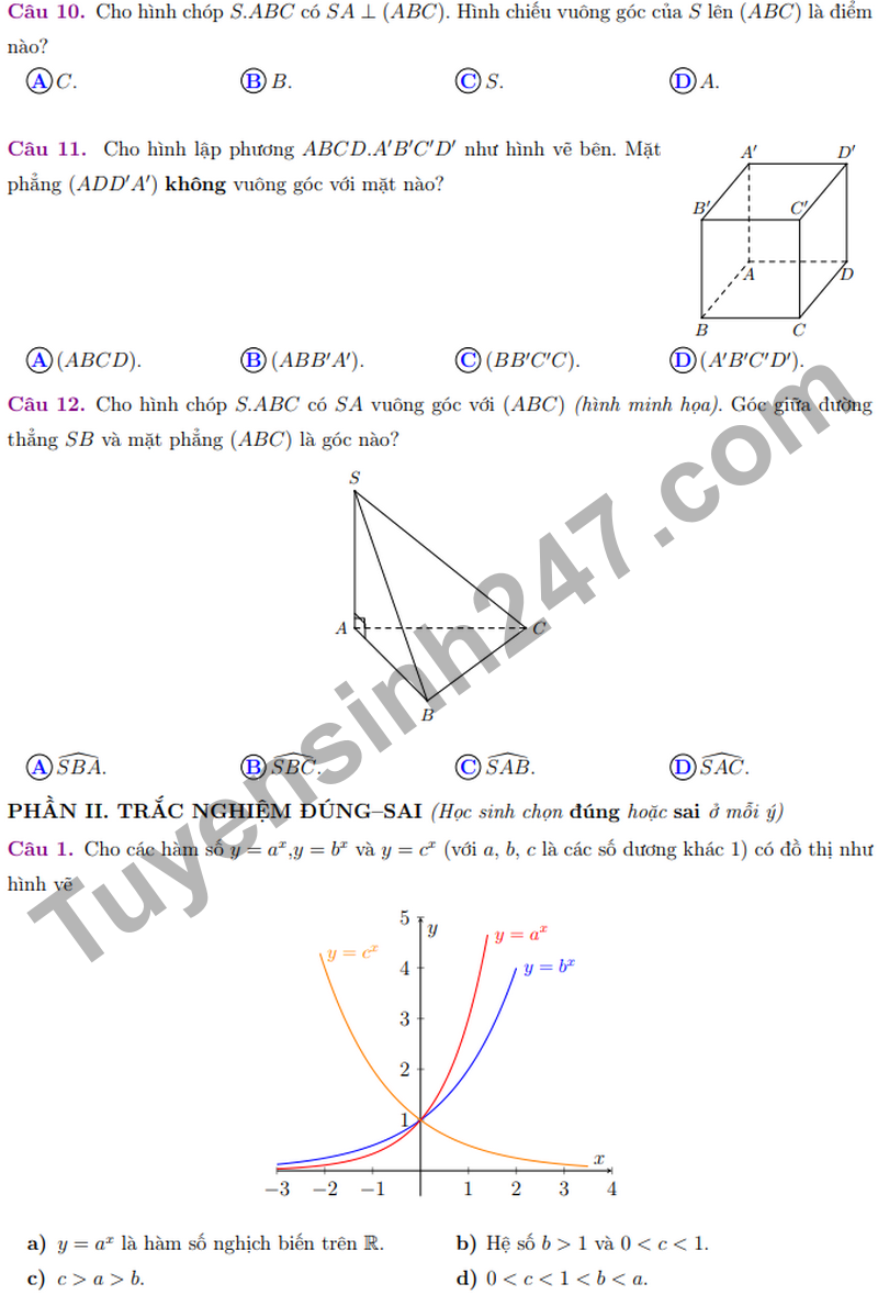 De giua ki 2 Toan 11 truong THPT Le Quy Don nam 2026