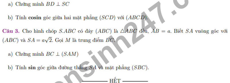De giua ki 2 Toan 11 truong THPT Le Quy Don nam 2026