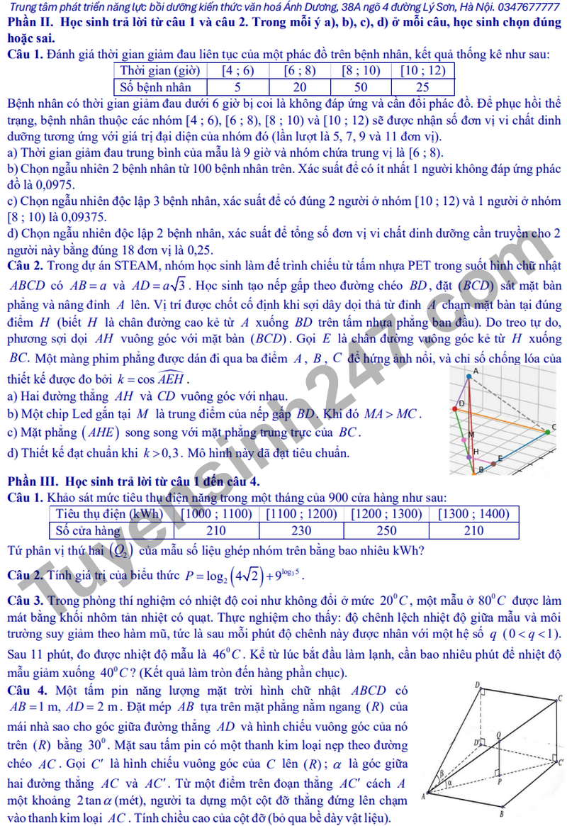 De giua ki 2 Toan 11 truong THPT Nguyen Gia Thieu nam 2026