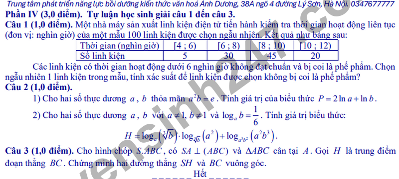 De giua ki 2 Toan 11 truong THPT Nguyen Gia Thieu nam 2026