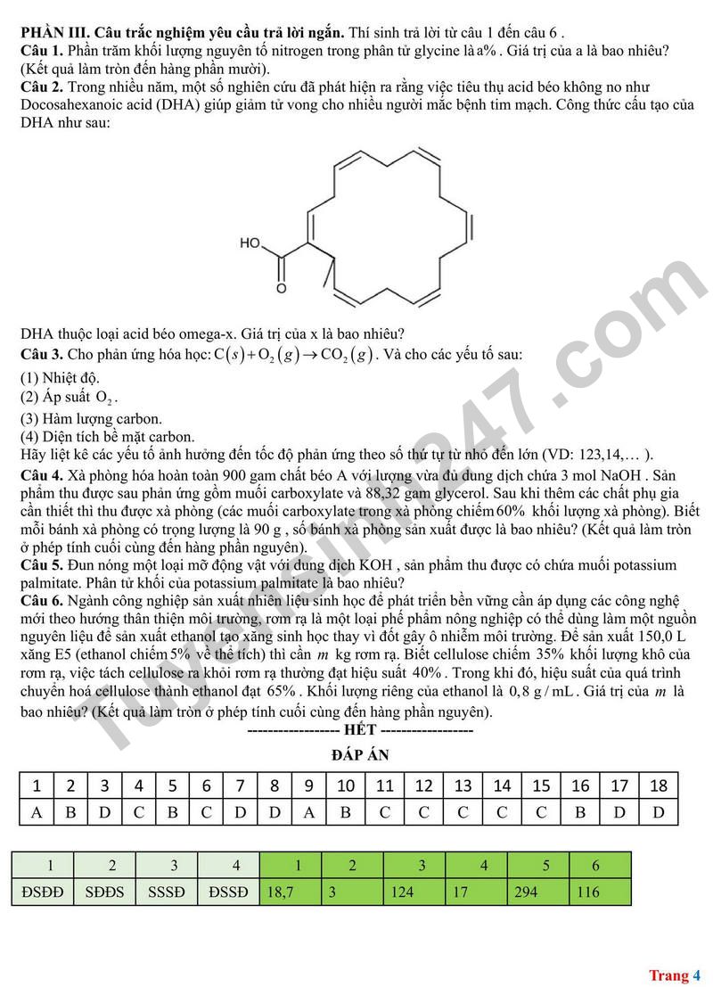 Dap an va de thi thu tot nghiep THPT 2026 lan 1 mon Hoa Lien truong So GDDT Bac Ninh