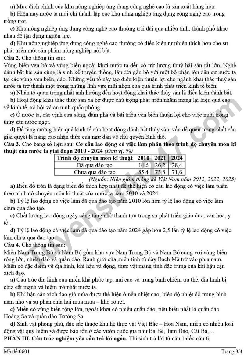 De khao sat chat luong THPT mon Dia 12 - Cum 09 - So GD&DT Ha Noi