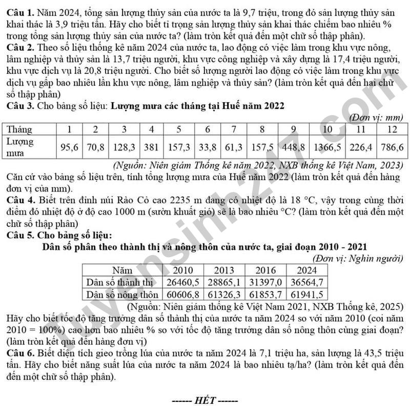 De khao sat chat luong THPT mon Dia 12 - Cum 09 - So GD&DT Ha Noi