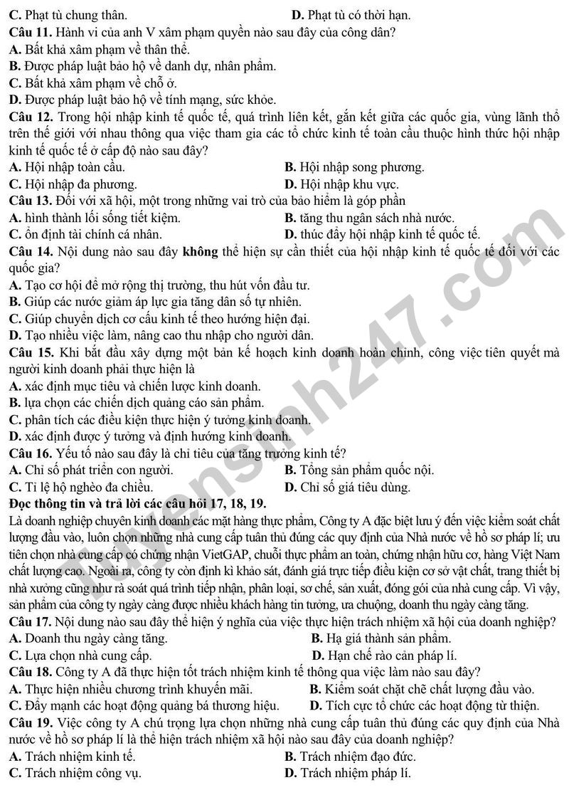 De thi thu tot nghiep THPT 2026 mon GDKTPL lan 1 - So GD Tuyen Quang