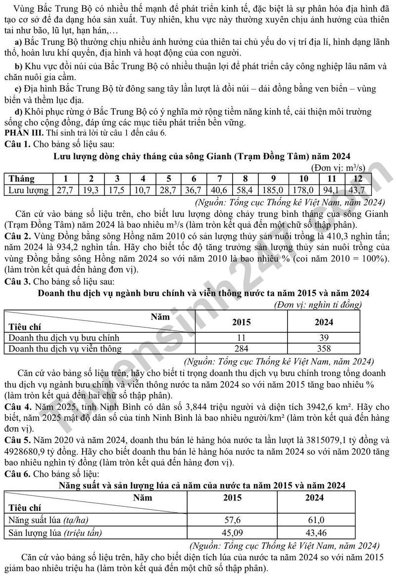 De thi thu mon Dia tot nghiep THPT 2026 lan 2 - So GD Ninh Binh