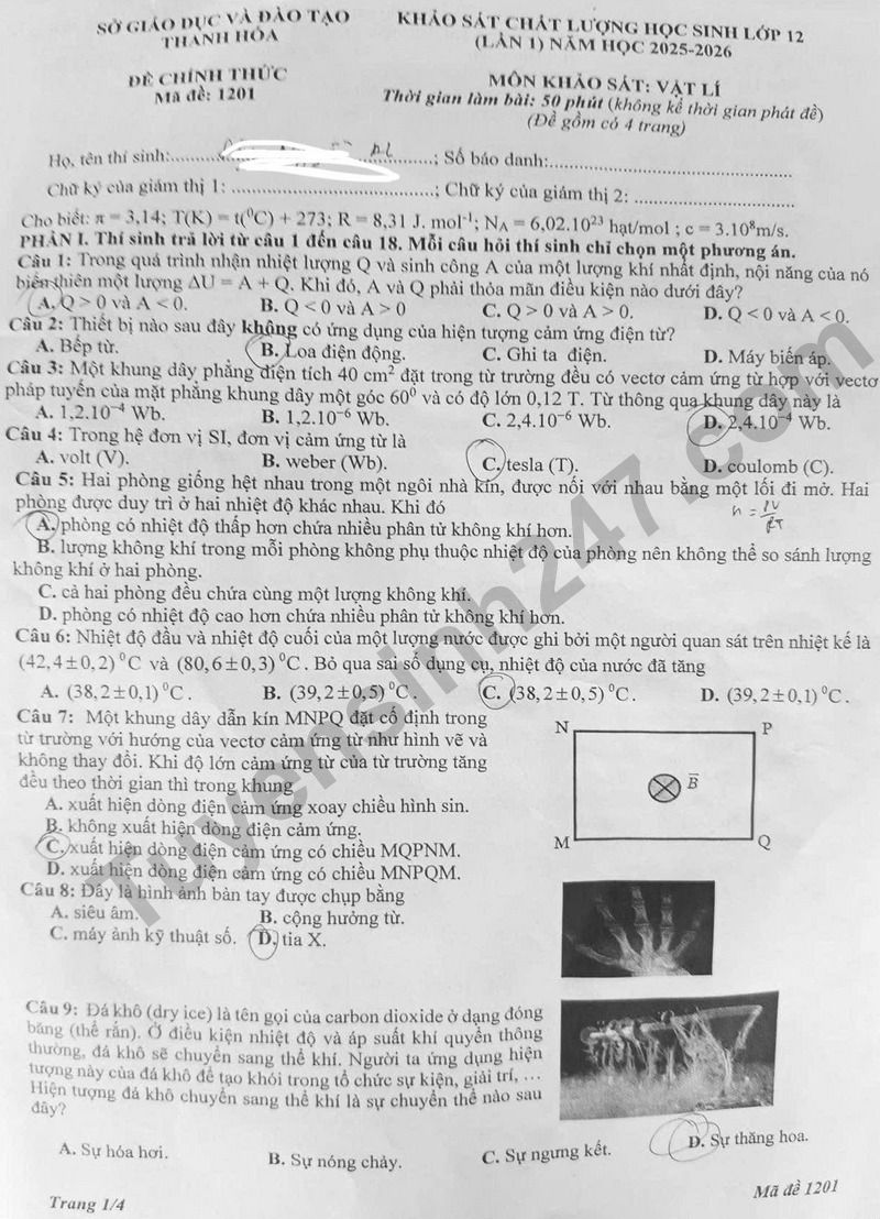De thi thu tot nghiep THPT 2026 mon Vat ly lan 1 - So GD Thanh Hoa (Co dap an)