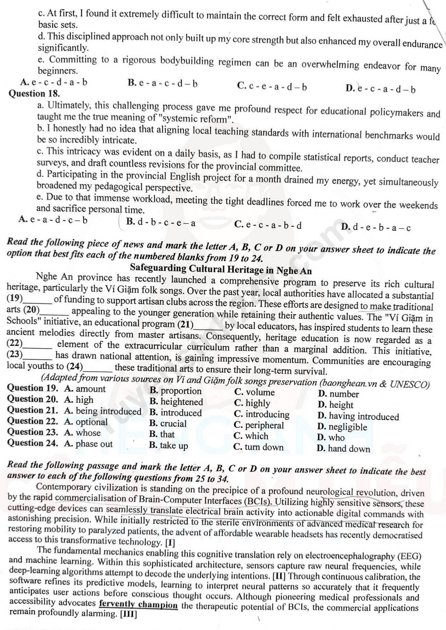 De thi thu mon Anh tot nghiep THPT 2026 - So GD Nghe An (Dot 1)