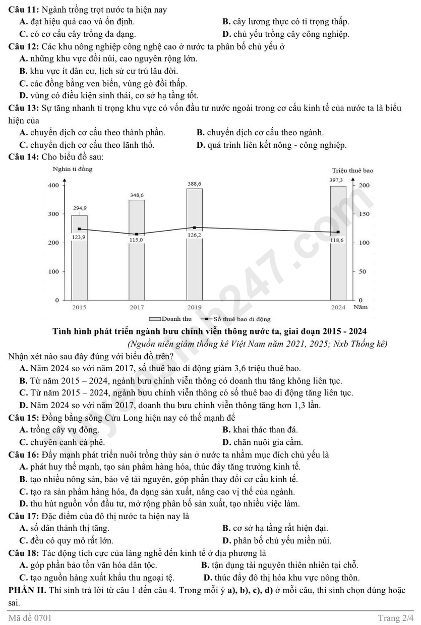 De thi thu mon Dia tot nghiep THPT 2026 - So GD Nghe An (Dot 1)
