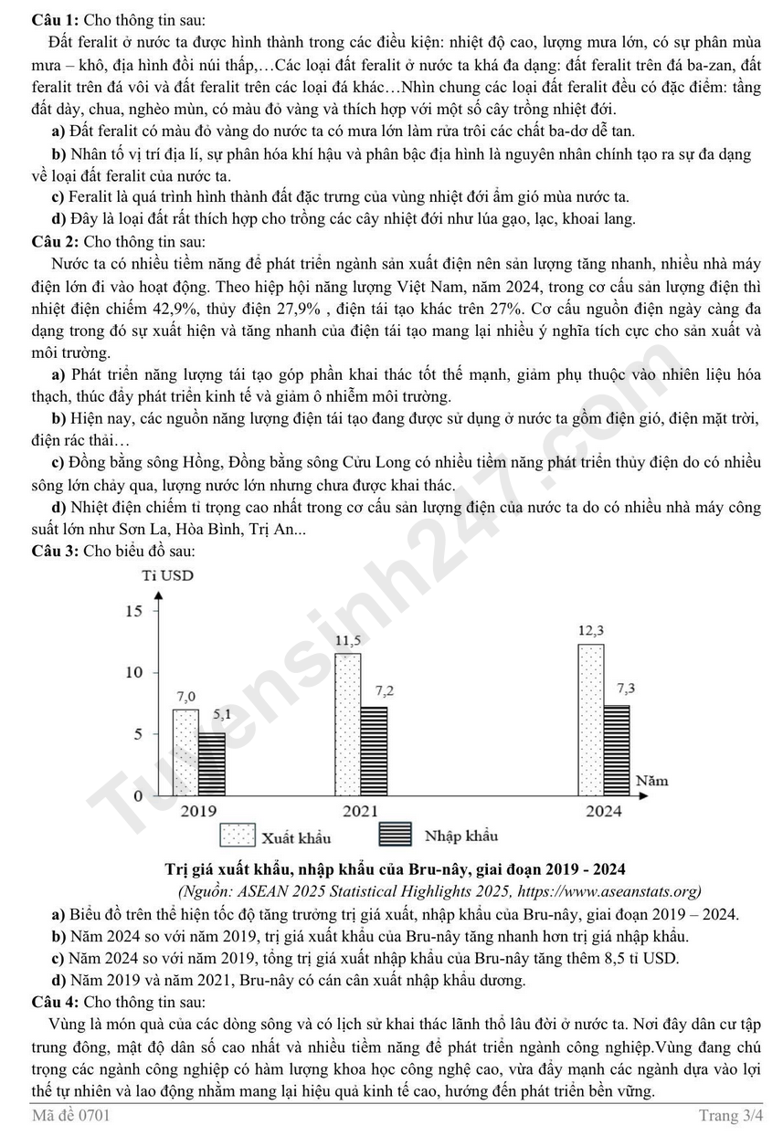 De thi thu mon Dia tot nghiep THPT 2026 - So GD Nghe An (Dot 1)