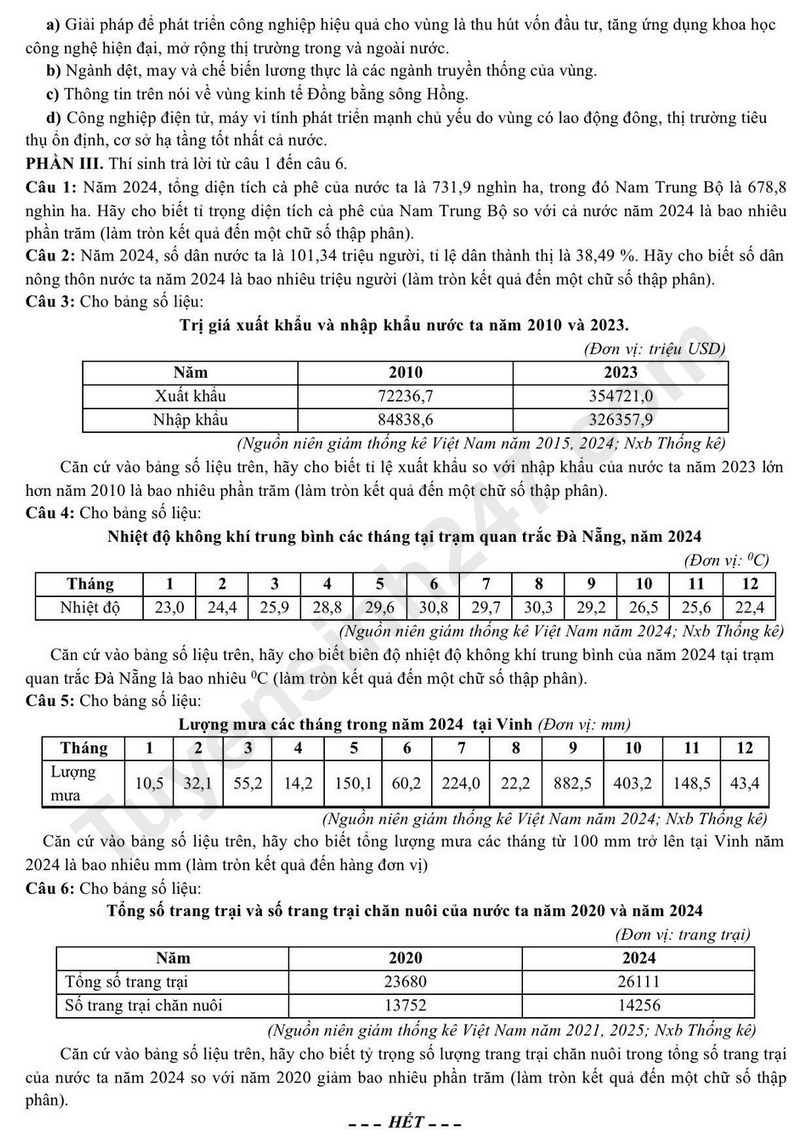 De thi thu mon Dia tot nghiep THPT 2026 - So GD Nghe An (Dot 1)