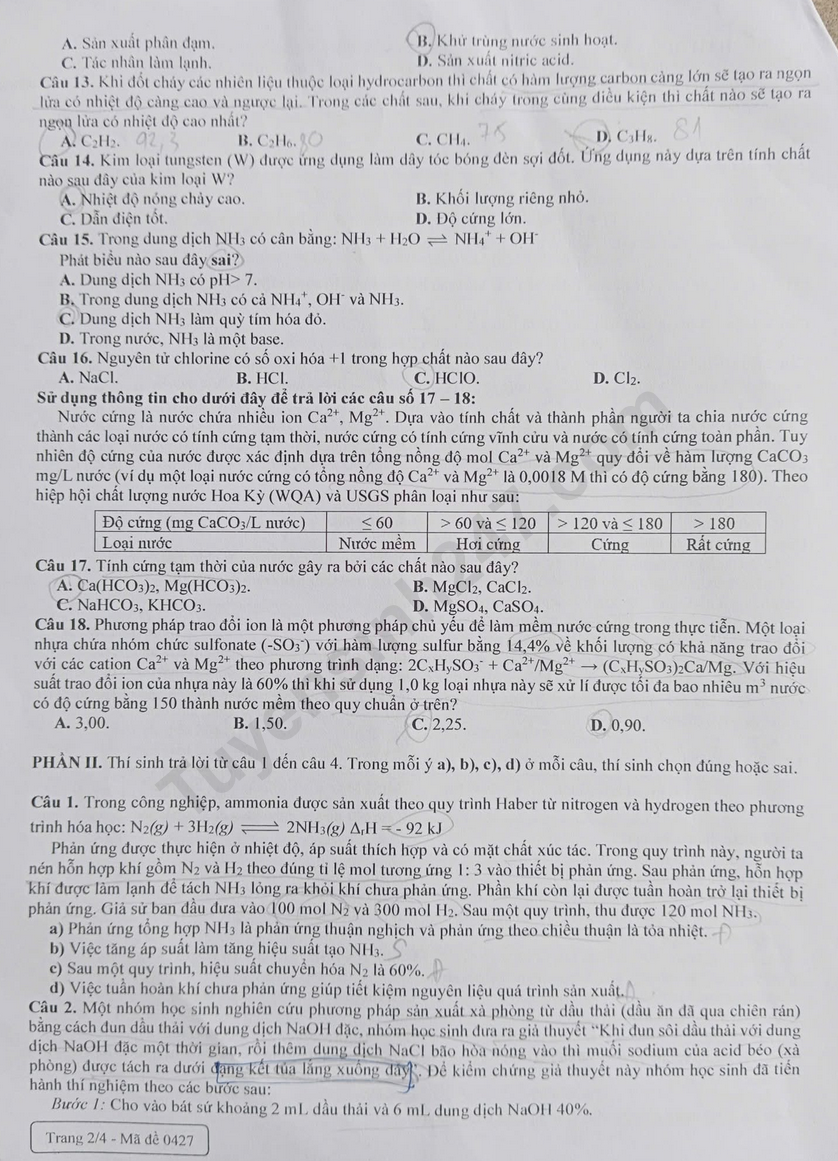 De thi thu tot nghiep THPT 2026 mon Hoa - So GD Nghe An (Dot 1)