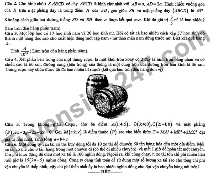 De thi thu THPT quoc gia cum truong THPT- Hai Phong mon Toan nam 2026