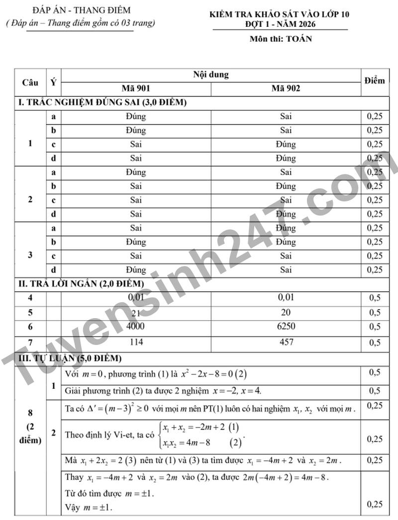 De khao sat Toan vao 10 nam 2026 truong Nguyen Tat Thanh (Co dap an)