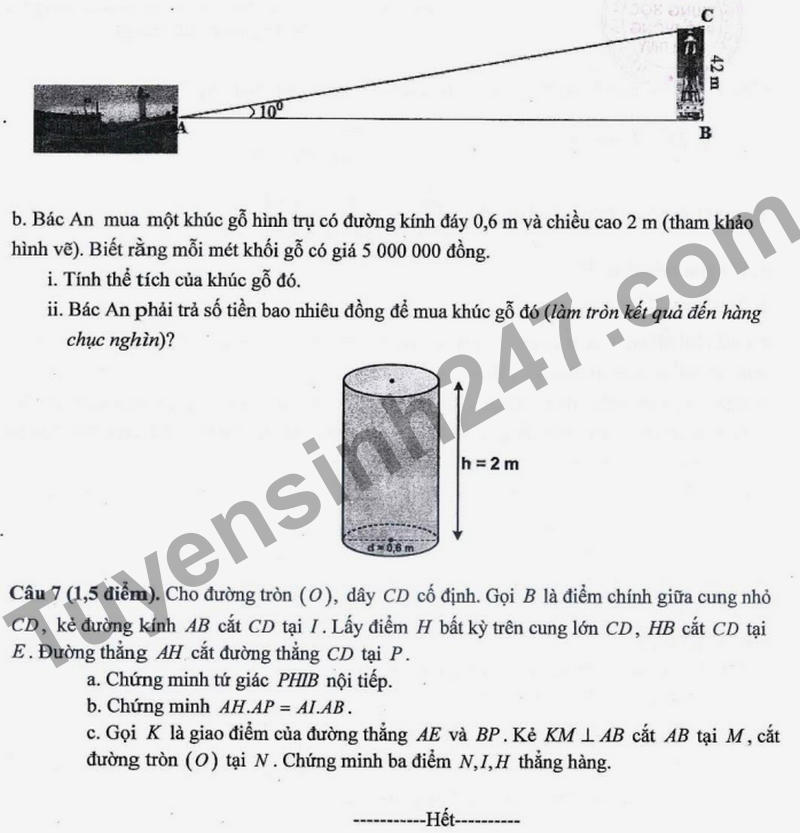 De thi thu vao 10 nam 2026 truong THPT Diem Thuy (Co dap an)