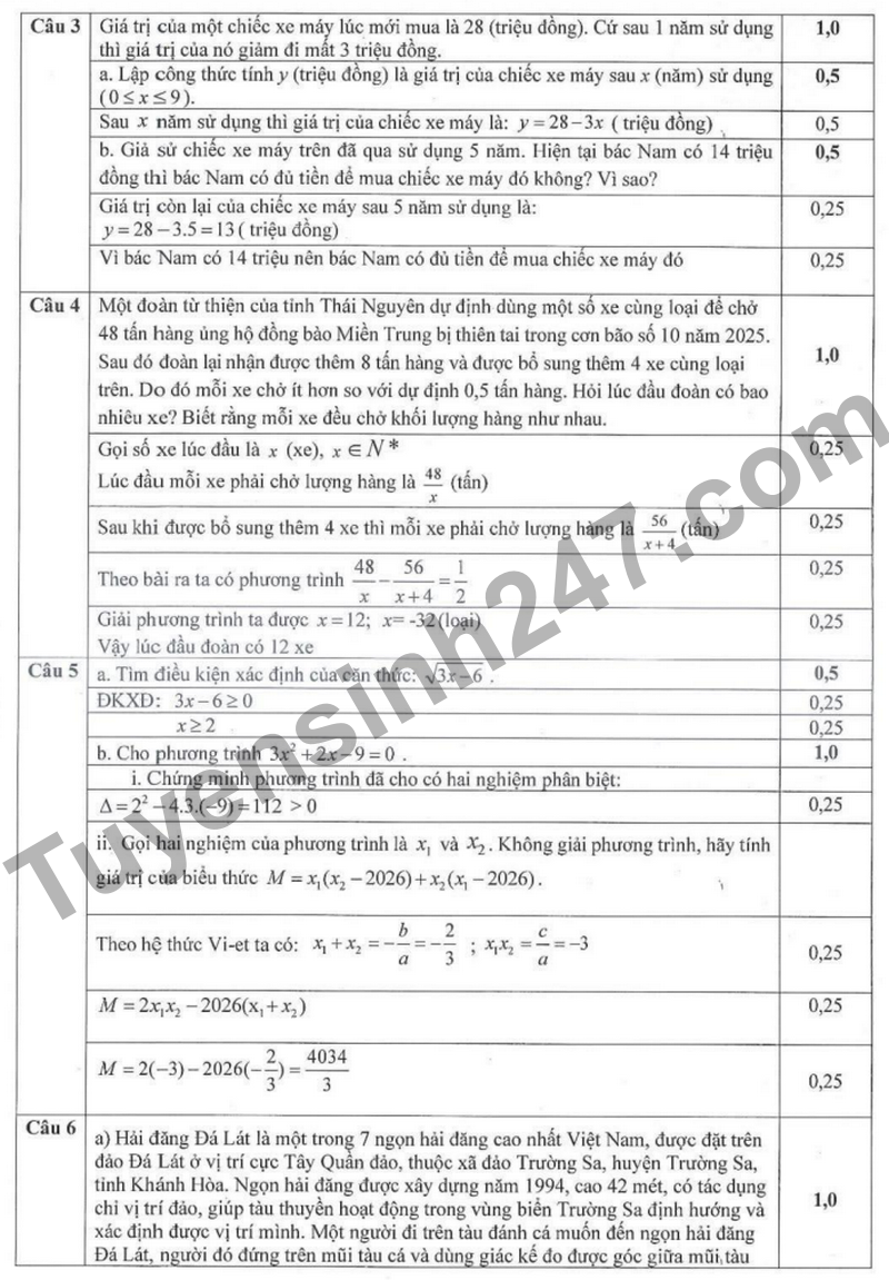 De thi thu vao 10 nam 2026 truong THPT Diem Thuy (Co dap an)