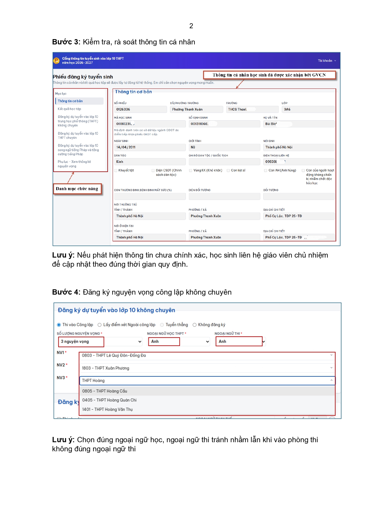 Ha Noi huong dan cach thu dang ky truc tuyen du thi lop 10 nam 2026